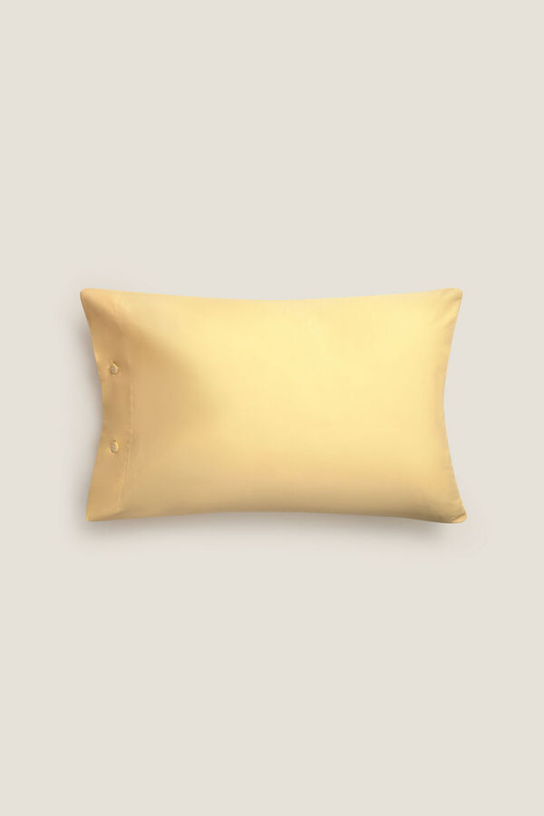 Textura Funda almohada algod&oacute;n org&aacute;nico amarillo