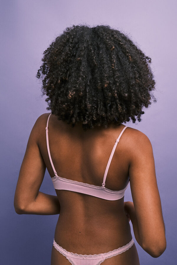 HI&BYE Pink pointelle top bra pink