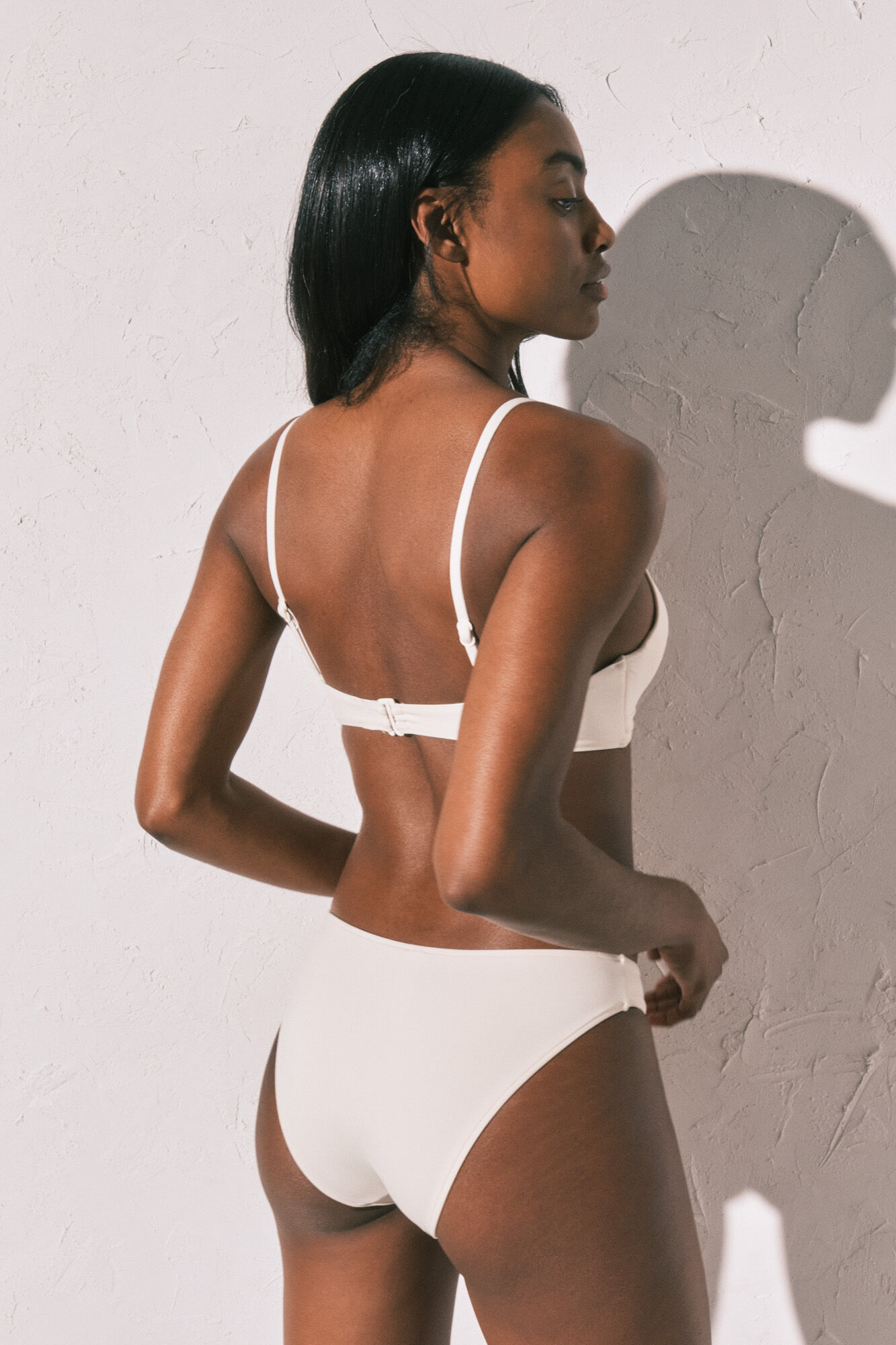 Women'secret White classic side twist bikini bottoms