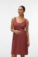 Mamalicous Maternity and breastfeeding short dress nude