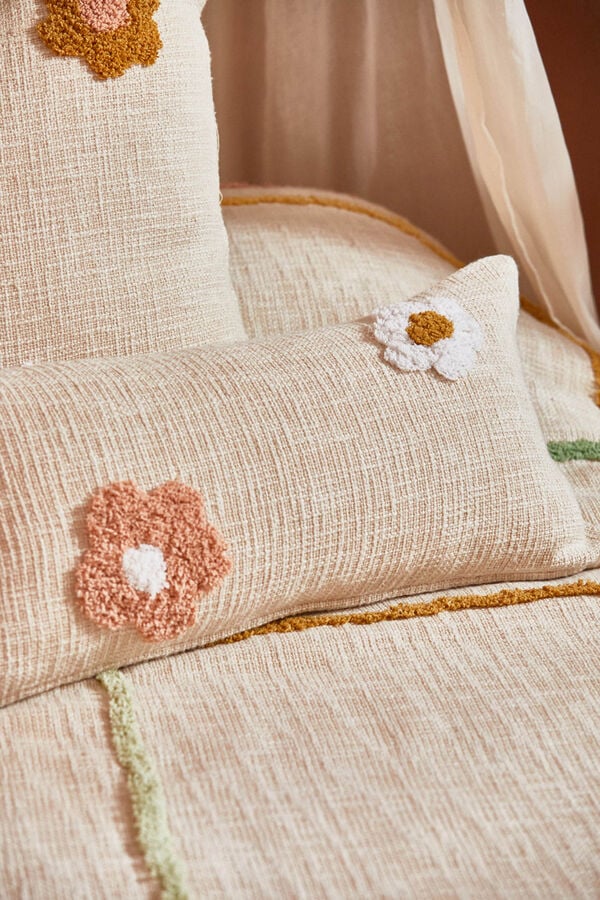 Womensecret Fiore ecru cushion cover with embroidered flowers Print