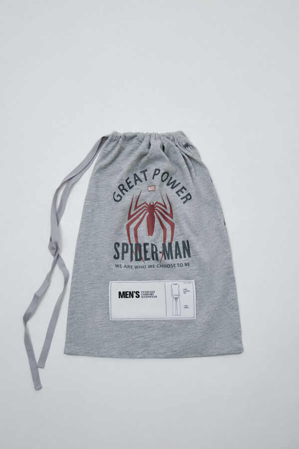 Women'secret Spiderman cotton long pyjamas grey