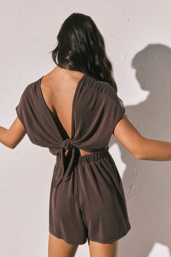 Women'secret Mono corto punto fluido marr&oacute;n marr&oacute;n