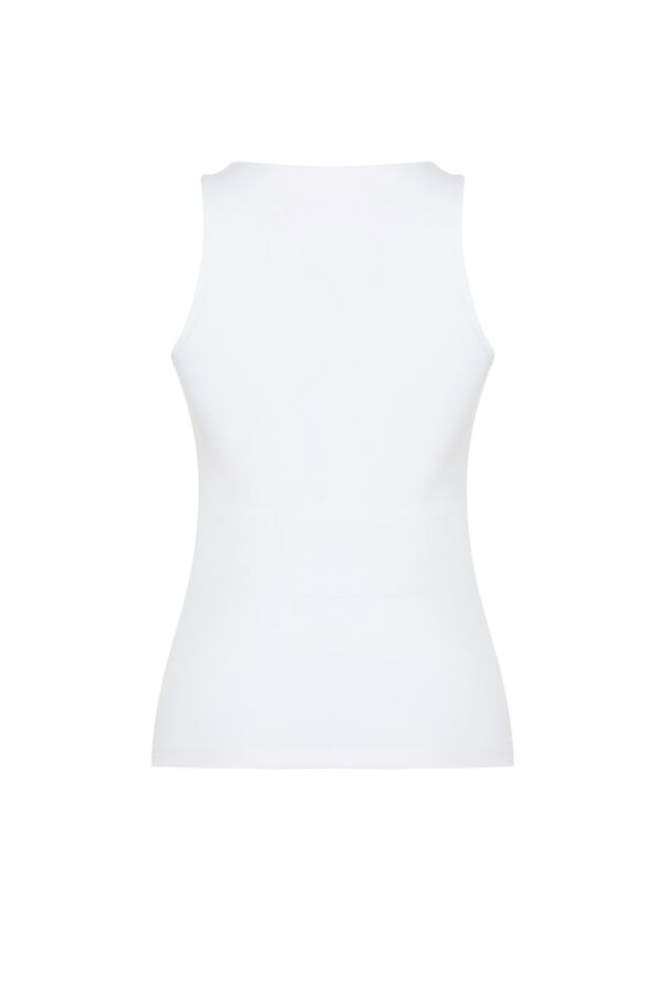 Trendyol Square collar thick strap blouse white