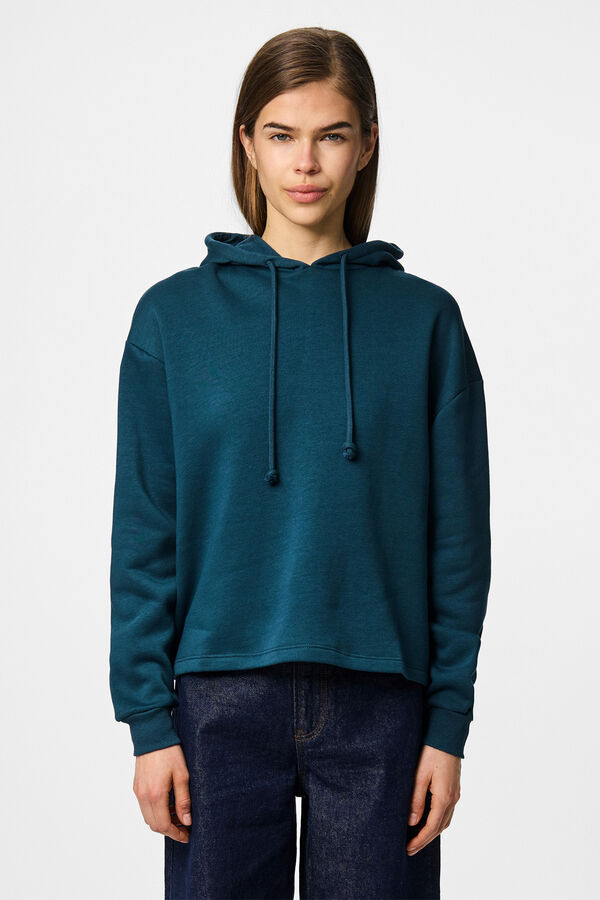 Pieces Sudadera b&aacute;sica capucha green