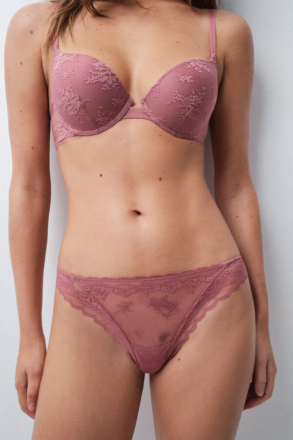 Women'secret Pink lace classic panty pink
