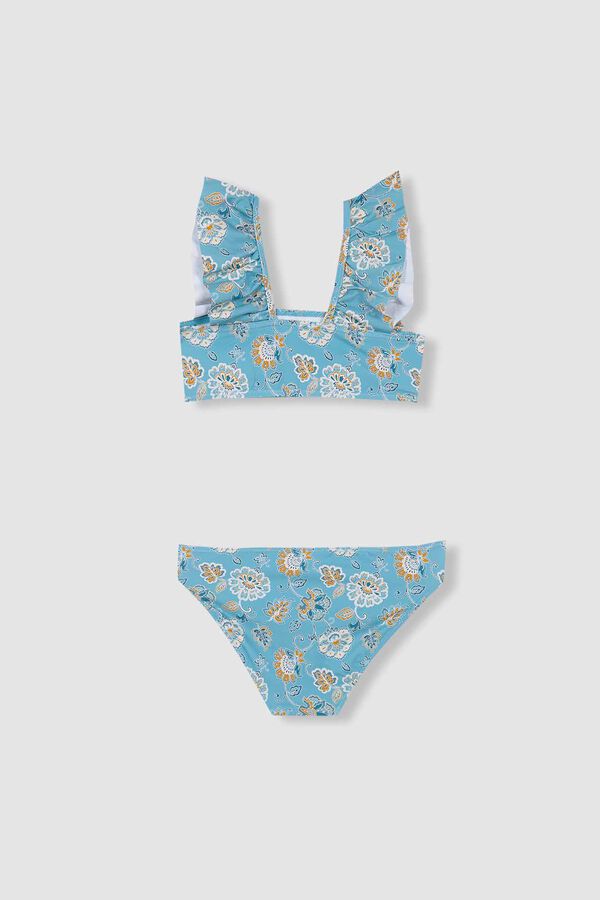 Gocco Bikini estampado flores azul claro turquesa