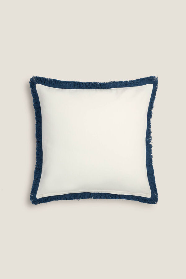 Womensecret Cotton cushion cover with fringing Plava