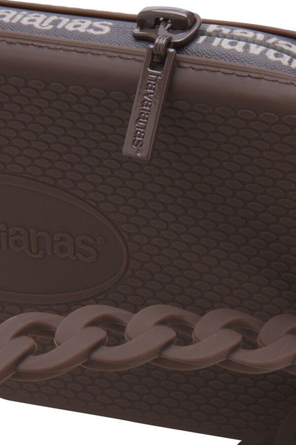 Havaianas Dunkelbraune Mini-Kettentasche Nude