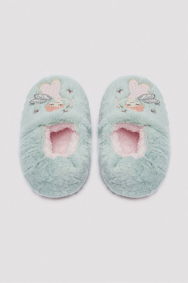 Penti Chinelos de quarto de casa para meninas azul