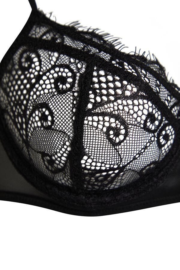 Trendyol Conjunto de lenceria encaje y  ribetes negro