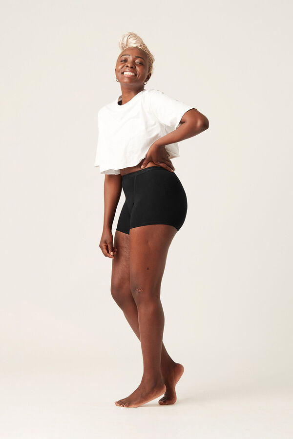 Modibodi Black bamboo classic boyshort moderate to heavy period panty black