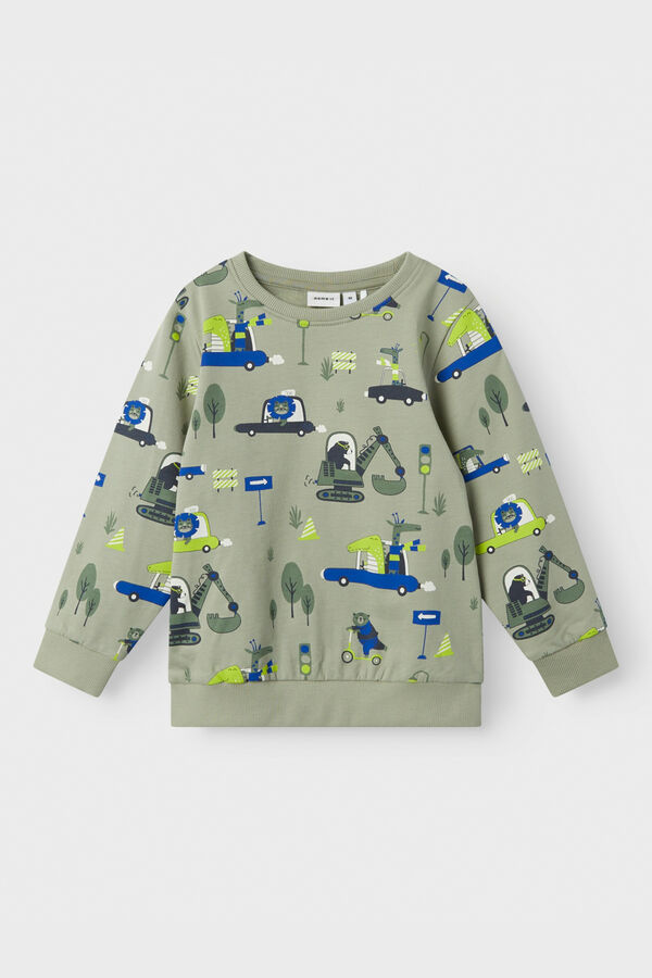 Womensecret Boy's car animal sweatshirt green