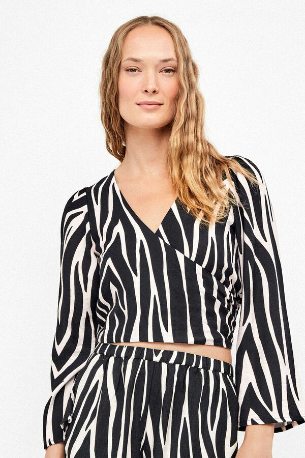 Gisela Short corto estampado animal print cebra blanco