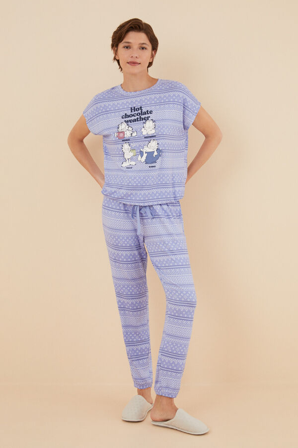 Womensecret Garfield-mintás, puha tapintású pizsama kék