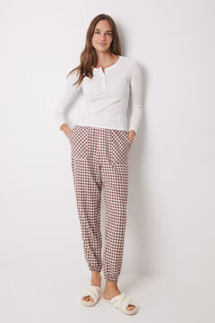 Womensecret Gingham print skinny long pants nude