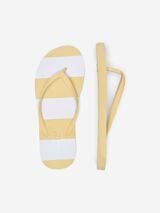 Only Yellow striped sandals printed
