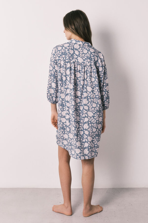 Women'secret Pink viscose long floral print camisole blue