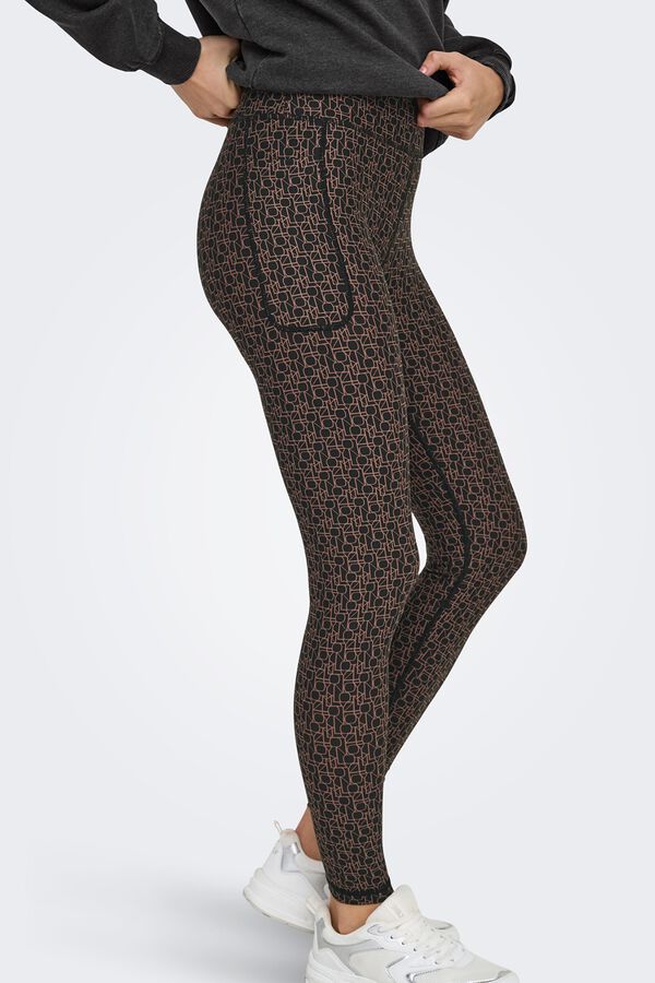 Only Play High- rise print leggings. black