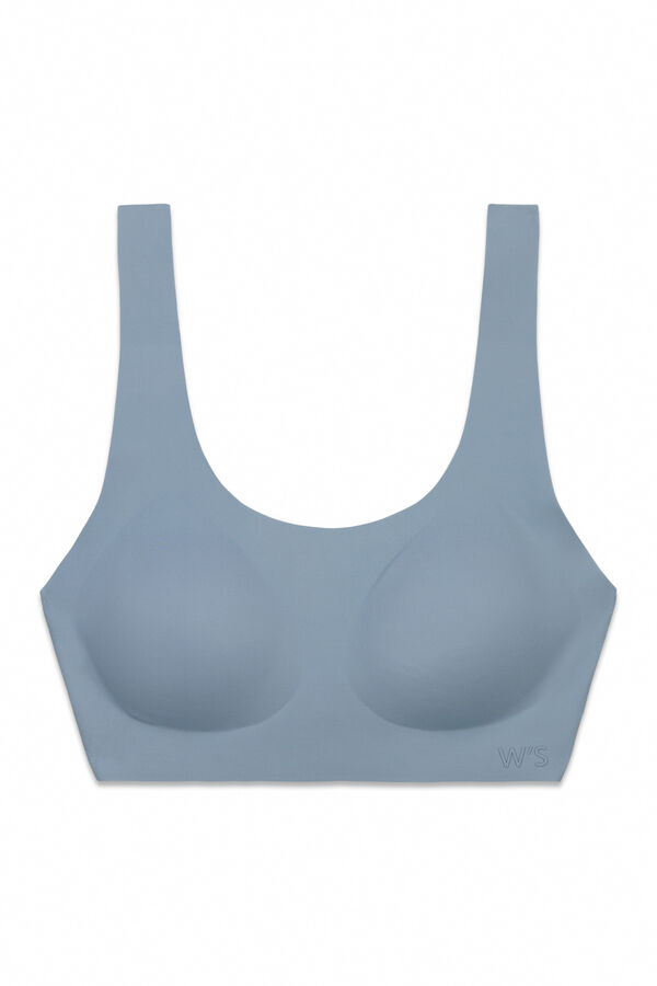 Women'secret Top liso clean cut em microfibra azul azul