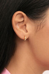 Singularu Mini-Mond-Creolen aus vergoldetem Silber mit Print