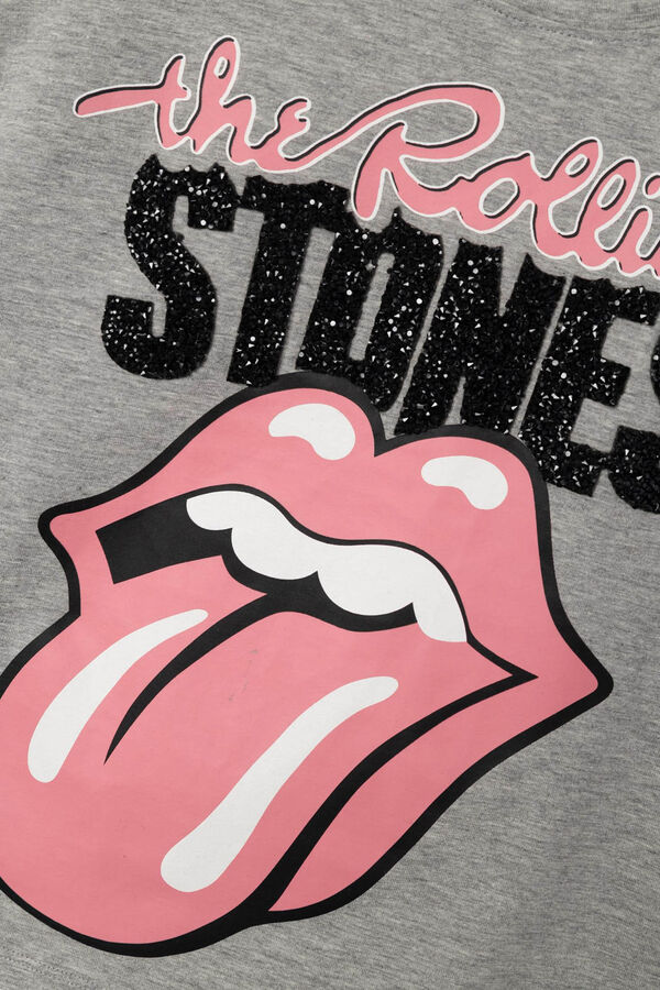 Name it T-shirt ROLLING STONE para menina cinzento