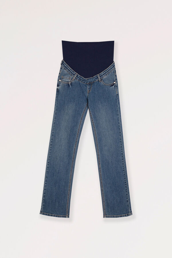 Womensecret Straight high-waist maternity jeans Blau
