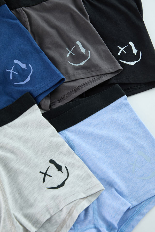 Trendyol Pacote de 5 boxers multicoloridos estampados/lisos estampado