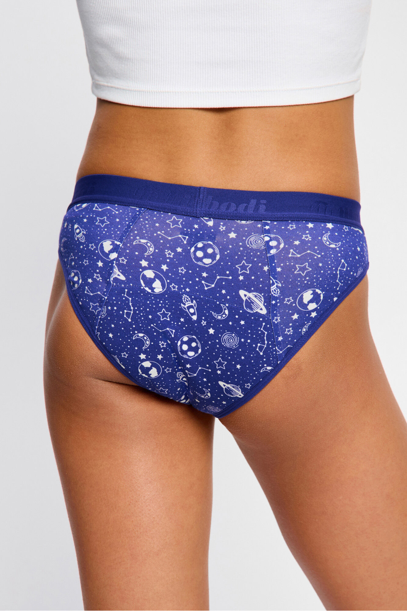 Modibodi Braga Menstrual Teen Algod&oacute;n Org&aacute;nico Flujo Abundante Blue