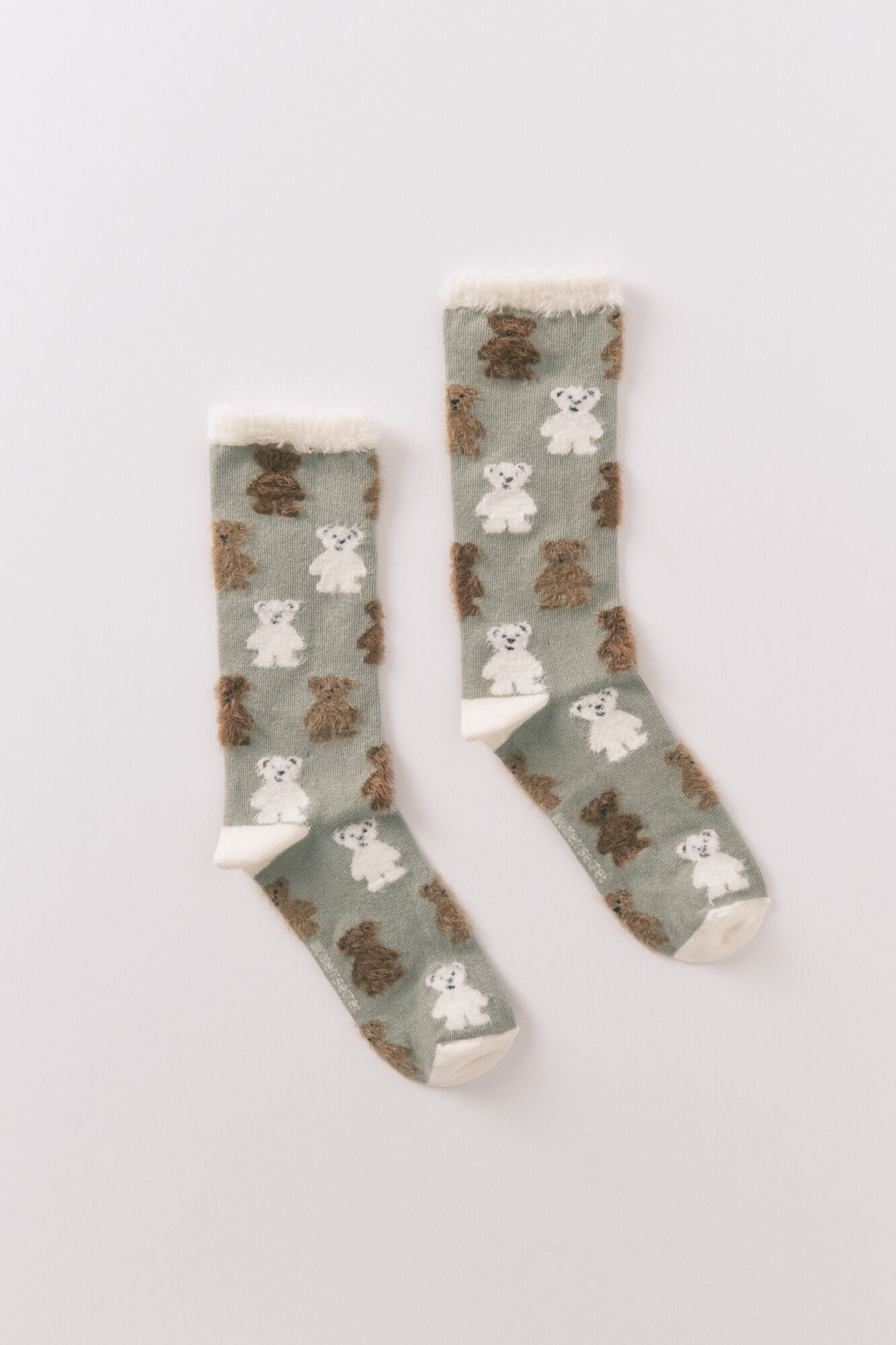 Women'secret Long socks with fur textured bear print