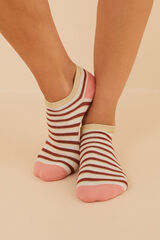 Women'secret Calcetines cortos algod&oacute;n rayas multicolor estampado