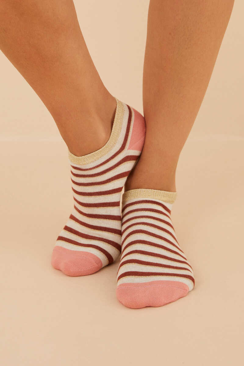 Womensecret Multicoloured striped cotton ankle socks printed