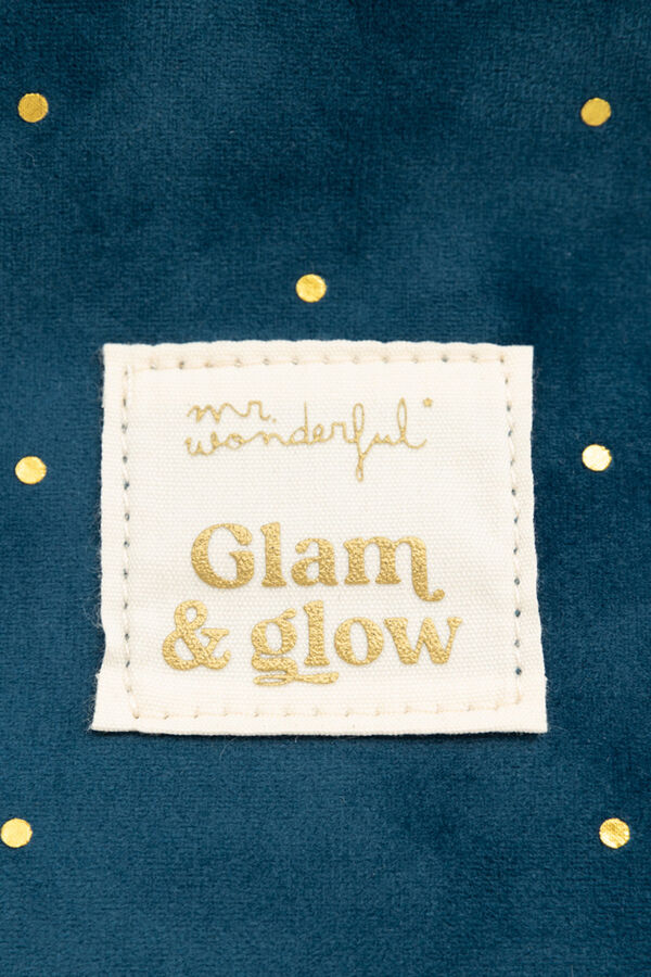 Mr. Wonderful Neceser velvet azul - Glam & glow estampado