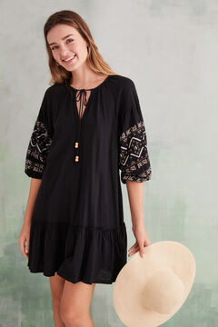 Womensecret Short 100% organic cotton tunic dress black