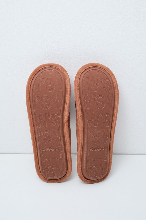 Women'secret Brown lined loafer slippers nude