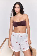 Pieces Kratke hlače od organskog pamuka s vezom Bijela