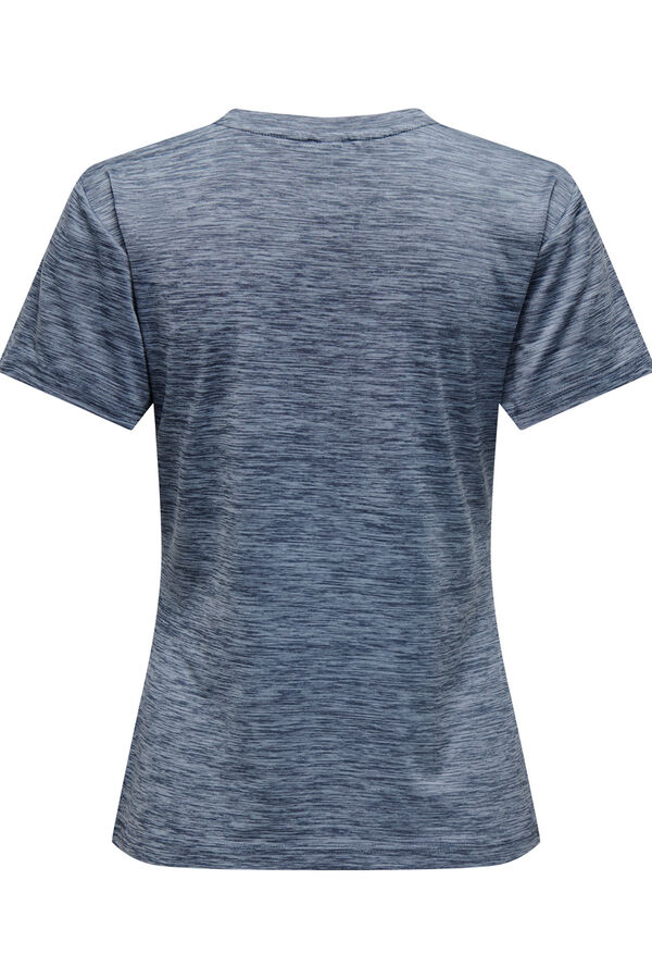 Only Play kurz&auml;rmelig T-Shirt mit V- Ausschnitt aus Stoff mit Wascheffekt Blau
