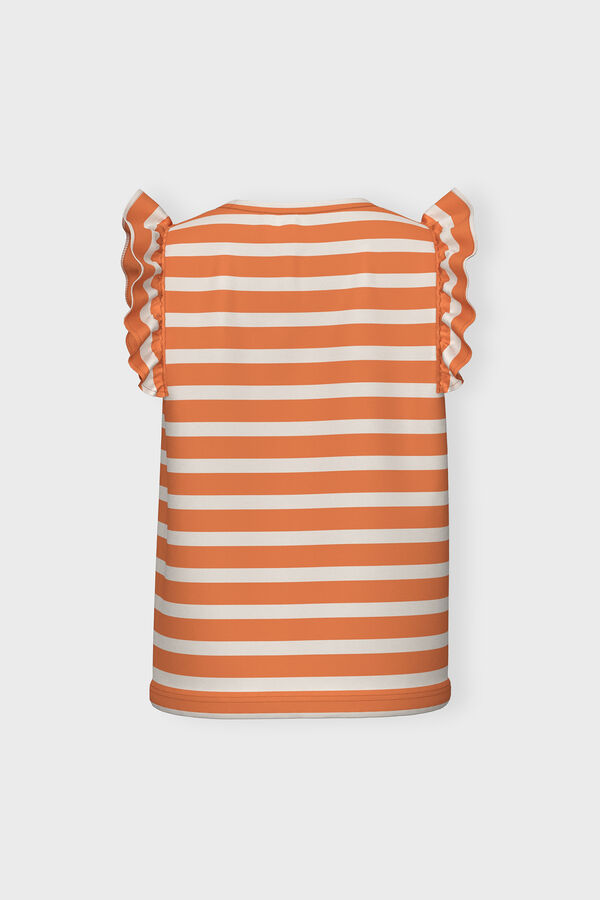 Womensecret Girl's striped sleeveless T-shirt Narančasta