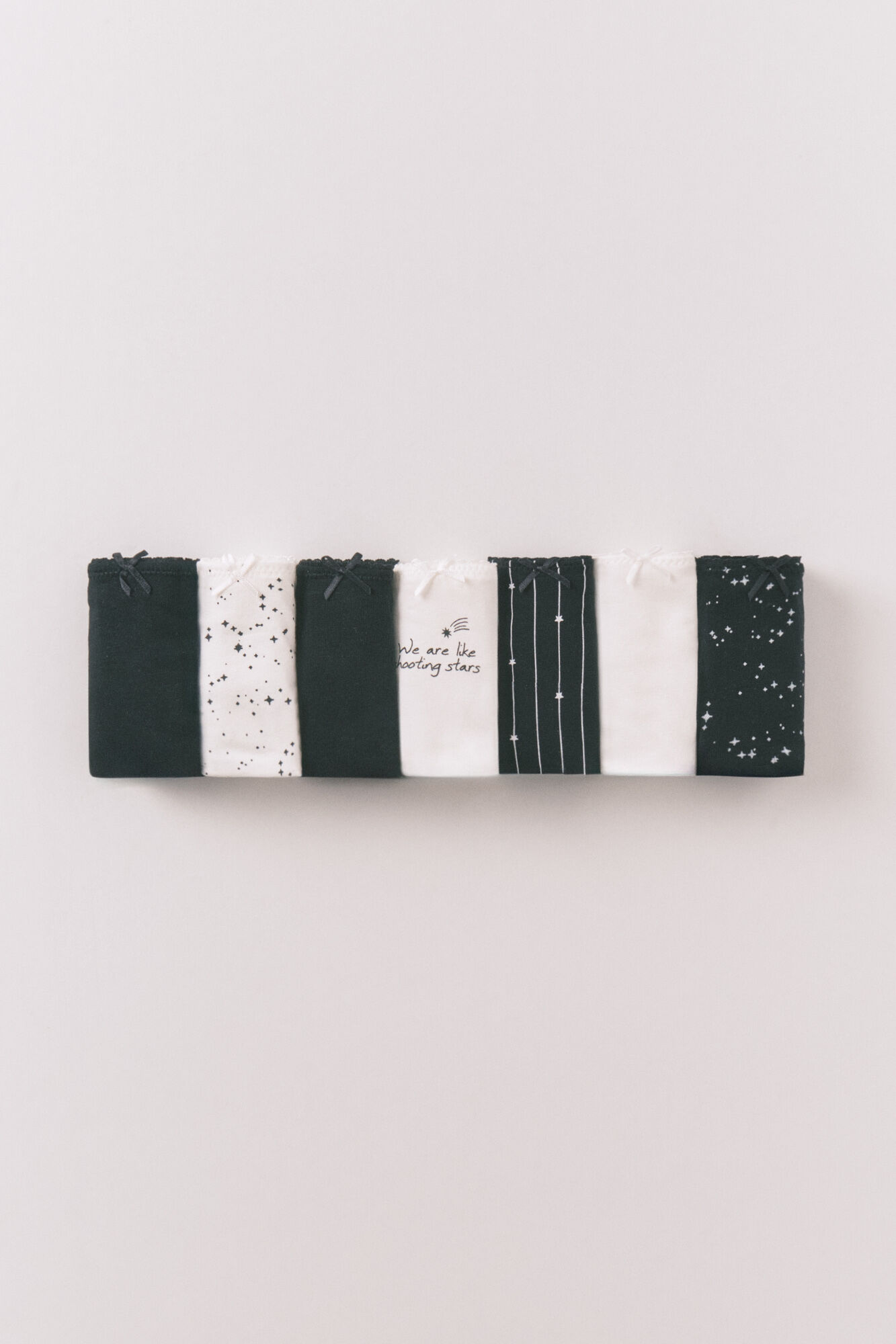 Women'secret Black & white cotton 7-pack classic print panties