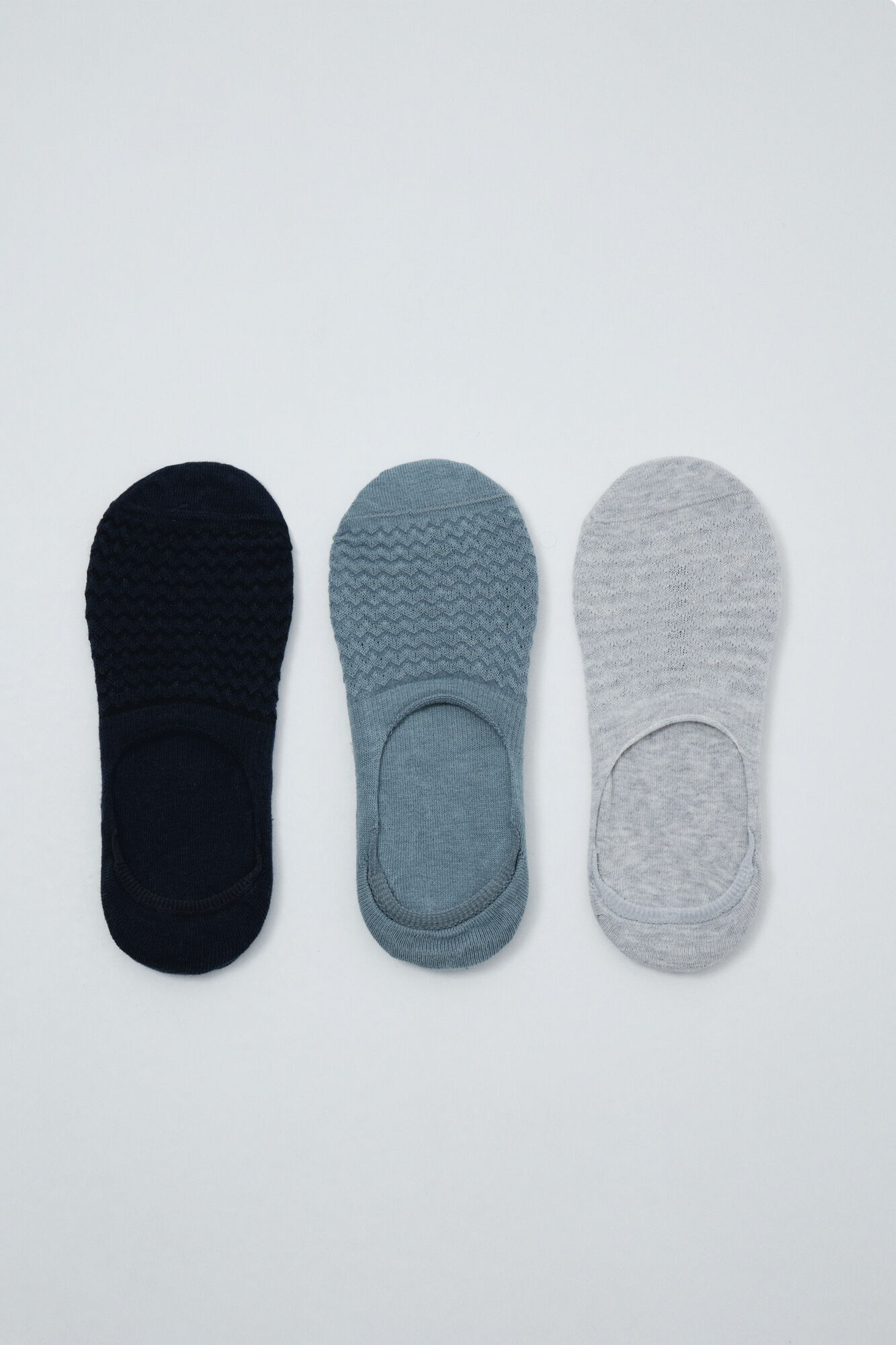 Women'secret Blue 3-pack textured no-show socks