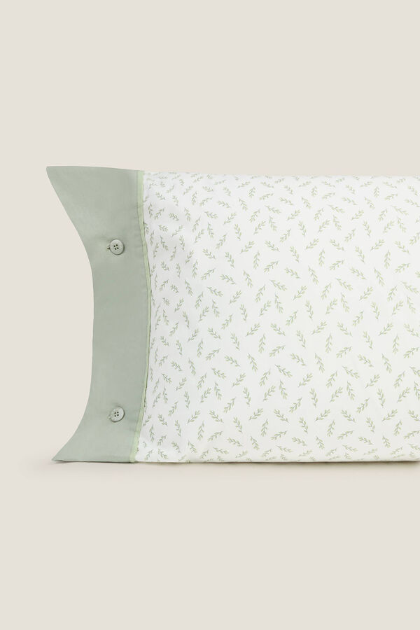 Womensecret Leaf print cotton pillowcase beige