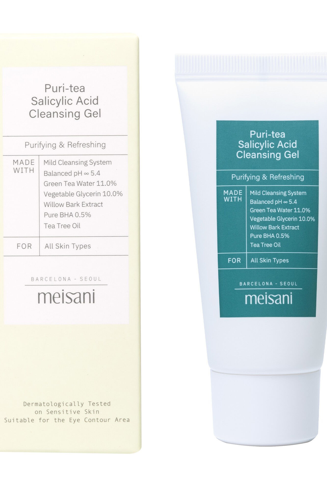 Meisani Gel limpiador facial purificante y refrescante