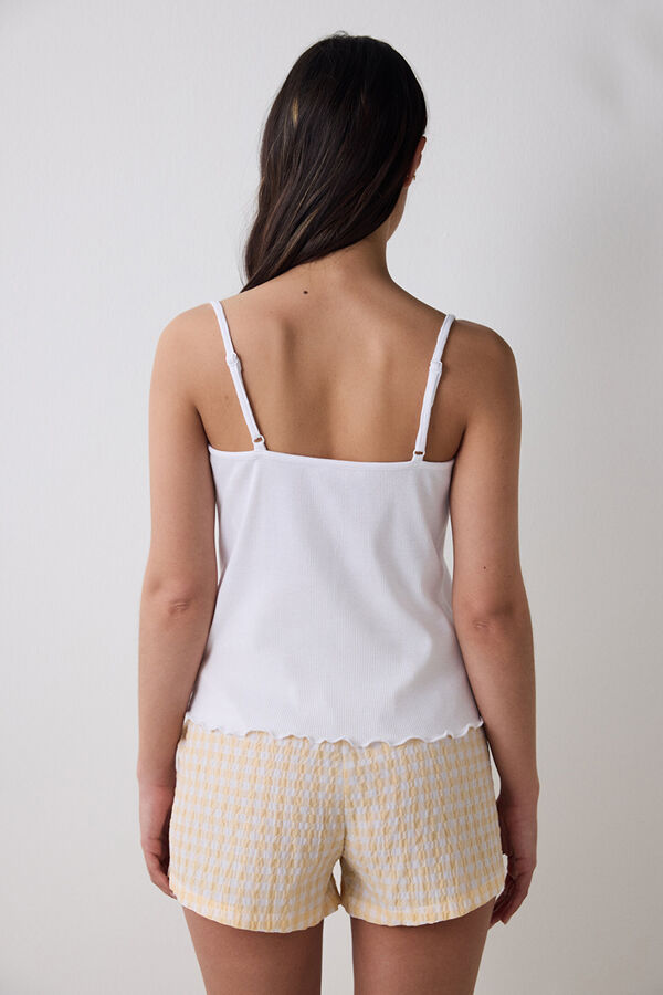 Penti Conjunto de pijama corto amarillo cuadros amarillo