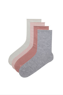Womensecret Pack de cuatro pares de calcetines rosa