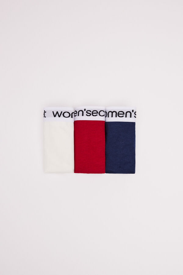 Womensecret 3-pack of cotton logo thongs  white