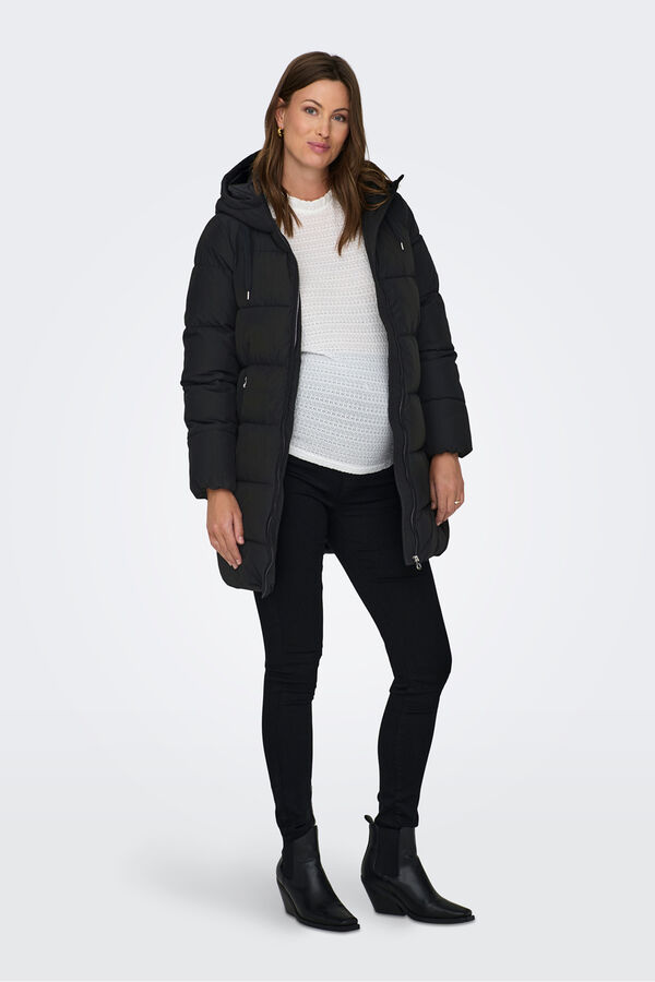 Only Maternity Long coat maternity puffer black