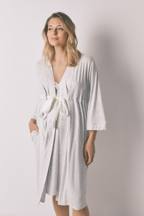 Women'secret Grey maternity belted robe grey