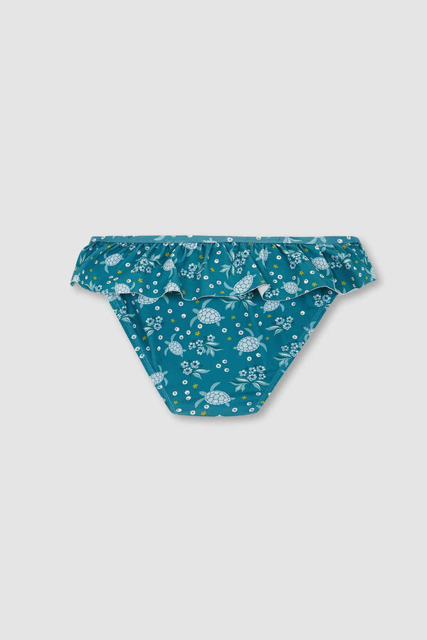 Womensecret Turquoise turtle print swim pants kék