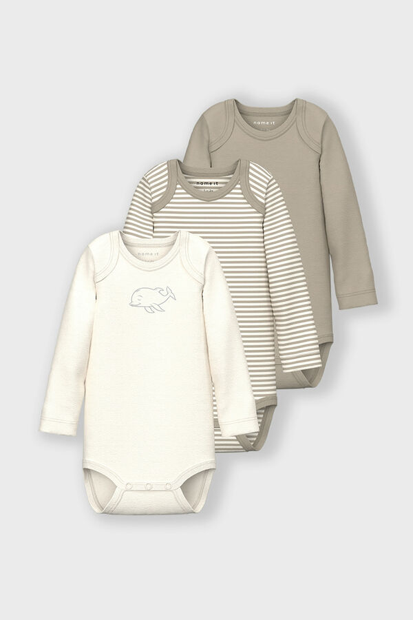 Name it Set of 3 neutral baby dolphin bodysuits Siva