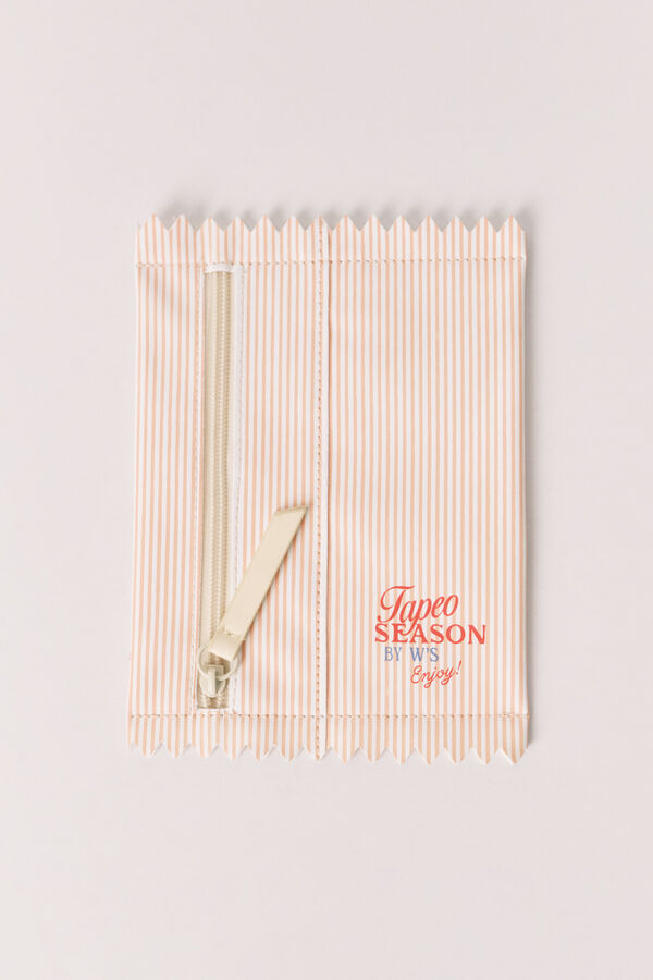 Women'secret Monedero rayas naranja estampado